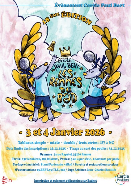 Tournoi du CPB les Rennes du bad XVIII